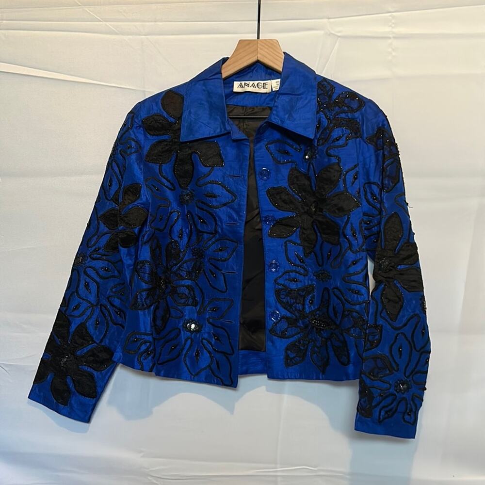 Anage Silk Beaded Buttondown Jacket